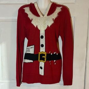 Festive Red Santa Sweater with Hood